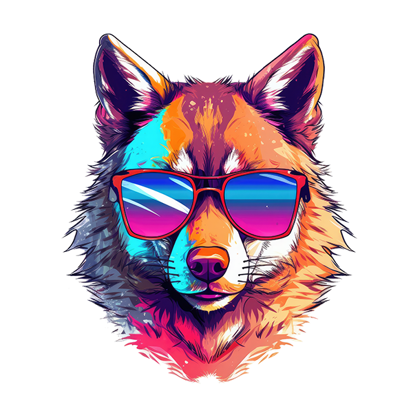 a wolf in a suit wearing sunglasses